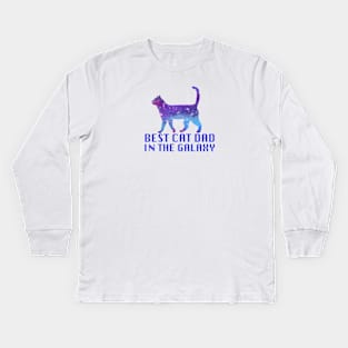 Best Cat Dad In The Galaxy Kids Long Sleeve T-Shirt